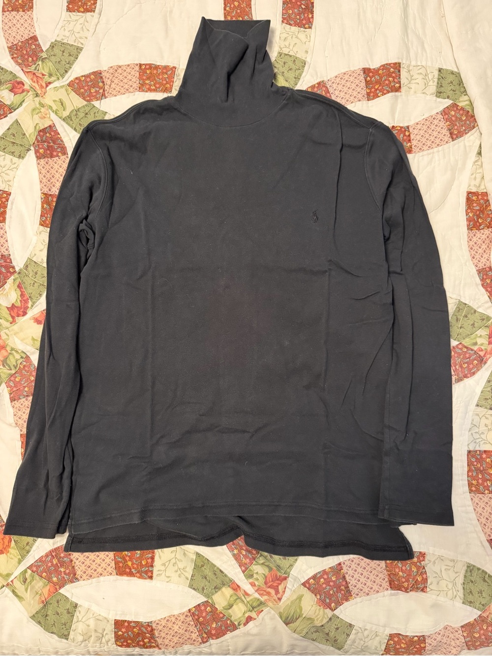 Vtg  Polo Ralph Lauren Knit 100% Cotton Black Turtle Neck Sweater Sz L